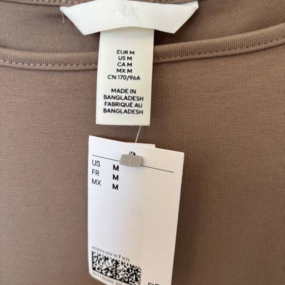 H&M Bodycon Dress NWT Beige Size M - Picture 3 of 4
